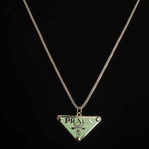 Mint Green Pendant & Silver Necklace